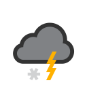 Moderate or heavy snow in area with thunder at 10 AM on Thu, Oct 24th